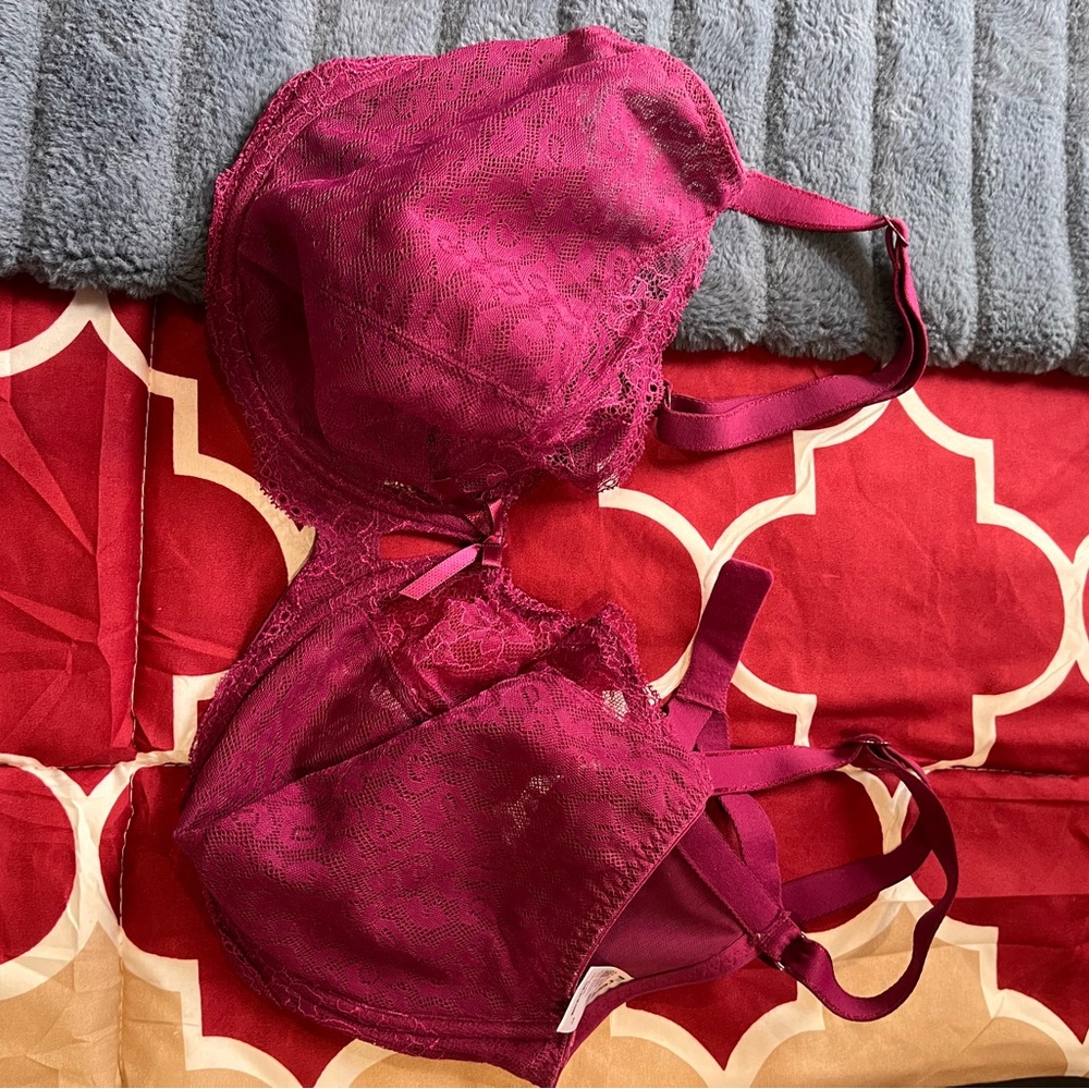 Freya Lace Bra in Deep Magenta